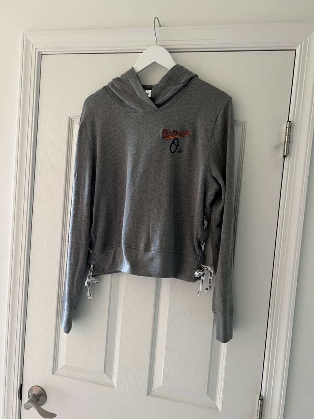 Gray Hooded Pullover Top